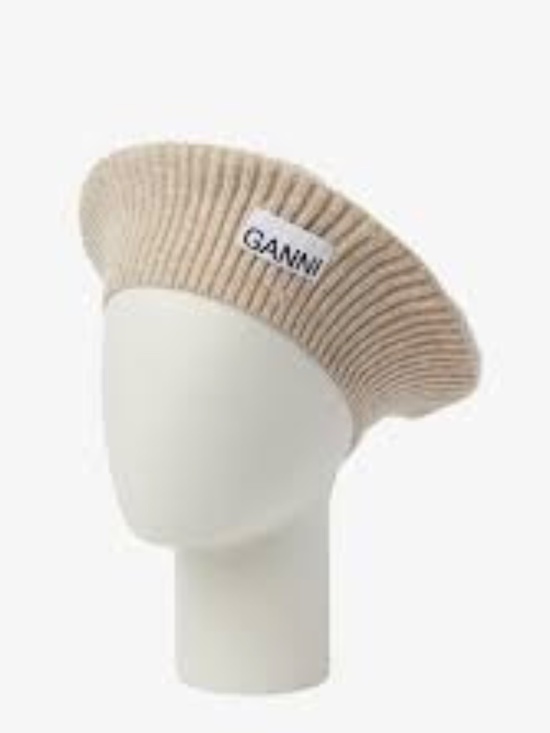 GANNI Beret Paloma Melange Brazilian Sand Beanie main image 9